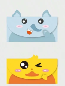 10 张/包可爱卡通创意贺卡可折叠留言卡 - 10pcs/包卡通信封 - 查看 26