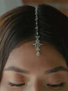 Bohemian Style Water Drop Pendant Head Chain, Shiny Accessory For Women's Formal Dress, Head Pieces Jewelry, Hair Vine Chain, Hair Accessories, School Stuff,