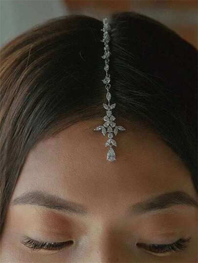 Bohemian Style Water Drop Pendant Head Chain, Shiny Accessory For Women's Formal Dress, Head Pieces Jewelry, Hair Vine Chain, Hair Accessories, School Stuff, Bride To Be