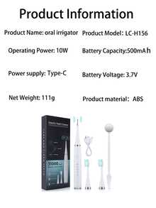 Electric Toothbrush Tartar Remover, Stain Remover With 3 Replaceable Cleaning Heads, 5 Adjustable Modes, Mouth Mirror - USB Rechargeable Dental Cleaning Tool - Multicolor - View 7