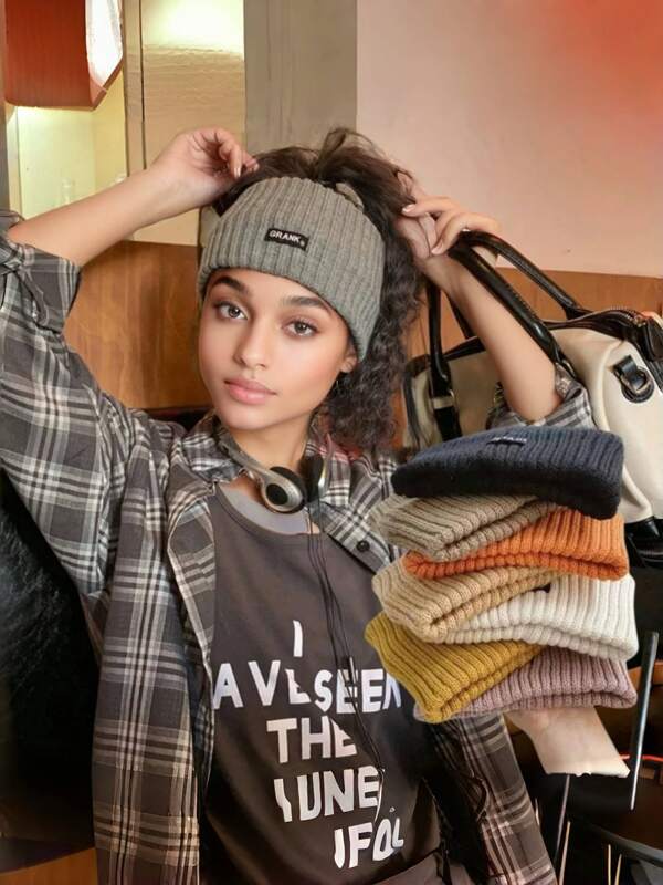 Diadema ancha de punto para mujer para deportes al aire libre en las cuatro estaciones, accesorio facial y de belleza para el cabello, diadema de punto de unicolor y cálida, accesorio de cabello elástico y punk para mujeres y niñas como complemento de otoño