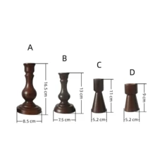 1pc Rustic Wooden Candle Holder, Vintage Distressed Wooden Candle Holder, Wooden Taper Candlestick For Home Tabletop, Fireplace Mantel, Entryway Decor, Church & Wedding Centerpiece, Perfect For Christmas Decorations, Christmas Gifts, Birthday Gifts, Party Decorations, Birthday Decorations, Room Decor, Home Decor, Bathroom Decor, Bedroom Accessories, Home Accessories, Holiday Essential And Kitchen Accessories - Brown - View 9