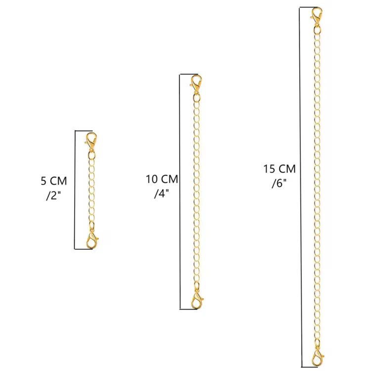 STAREDGE 1-9 Pcs Gold/Silver Stainless Steel Necklace Extension Chain, Jewelry Extender For Bracelet, Anklet, 2 In, 4 In, 6 In - Silver - View 2