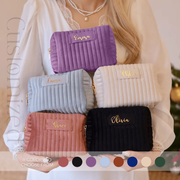 Personalized Makeup Bags, Personalized Bridesmaid Gifts, Travel Toiletries And Makeup Bags, Gifts For Women, Wedding Gifts, Christmas Gifts, Gifts For Mothers,Multi-Functional,Ornamental,Letter,Solid Color,Exquisite,Stylish,Vintage,Modern,Colorful,Leisure,Basics,Casual,Soft,Unique,Customized,Personalized,Custom,Ideal Gifts For Her,Girlfriend,Her,Boyfriend,Friends