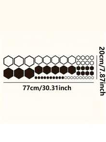 1pc Universal Honeycomb Pattern Car Body Decal Sticker, Car Decoration Sticker, Car Exterior Decor, Sporty Sticker - Black - View 2