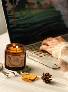 1支创意复古玻璃香氛蜡烛，天然植物蜡，无烟香氛，温暖烛光，植物香氛，适合送给女朋友、朋友，情人节礼物，浪漫婚礼，装饰，约会，节日派对，生日周年纪念日，家庭办公室，家居装饰