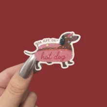 俏皮腊肠犬热狗乙烯基贴纸 - PET，适用于汽车、笔记本电脑、摩托车、水瓶 - 可爱又古怪的贴花，狗贴纸 - 彩色 - 查看 12