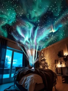 北极光魔法球 - USB 供电，带遥控器，变色 LED 灯，适用于卧室、客厅和派对