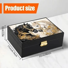 Kit de Pintura de Diamante DIY Caixa de Jóias - 2 Camadas, Portátil à Prova d'Água, Armazenamento Simples e Espaçoso, Perfeito para Brincos, Anéis, Colares, Pulseiras - Presente Ideal para Mulheres, Caixa de Jóias de Luxo | Caixa de Padrão Vibrante | Com Trava, Adequada para Presentes de Feriado