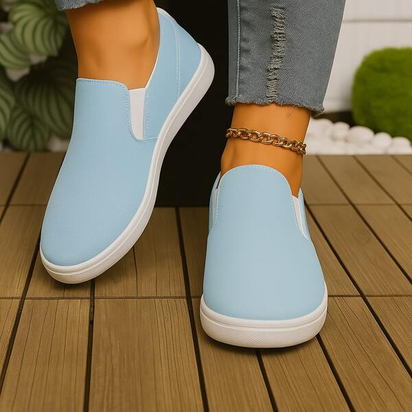 Zapatos de lona Unisex - Zapatillas de punta plana casual con suela suave y cómoda para todas las estaciones, lavable a mano