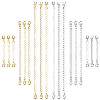STAREDGE 1-9 件金色/银色不锈钢项链延长链，珠宝延长器，适用于手链、脚链，2 英寸、4 英寸、6 英寸