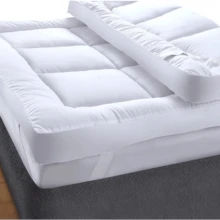 Hotel Quality 4-Inch Mattress Topper Ultra Comfortable 10CM MICROFIBER Luxury Bed Support Cooling Perfect For Better Sleep ALL SIZES SINGLE DOUBLE KING SUPER KING UK SIZES SOFT AND COMFORTABLE MAKES YOUR BED SUPER COMFORTABLE THICK TOPPER