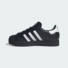 Adidas Originals Superstar II Shoes For Women, Shell-Toe Casual Activewear Sneaker For Daily Wear, Minimalist Low Top Sneaker For School And Workday Chic, Color Block Sneaker For Women's Fall Outfits, Black And White Shoe For Skate Outfits - 核心黑/核心黑 - 查看 11