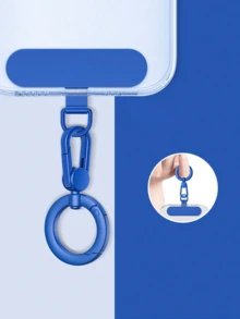 360°旋转不锈钢手机挂绳配件，可拆卸金属环扣钥匙扣，适用于智能手机壳，超薄喷漆夹式手机支架，是送给母亲、家人、朋友的理想生日礼物 - 彩色 - 查看 14