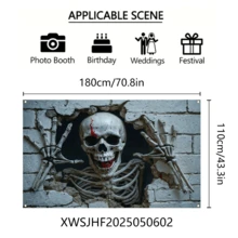 1 pezzo Arazzi da parete in stile Sk Hol Hole 180x110cm, tema inquietante, adatto per feste di Ognissanti, camera da letto, soggiorno, nuovo tessuto decorativo in poliestere 2025 per Ognissan, decorazioni per scene di feste, decorazione per la casa