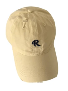 1 pezzo Berretto da baseball invecchiato con ricamo "R" - Stile retrò, regolabile, adatto a donne e uomini, perfetto per uscite casual e look da streetwear