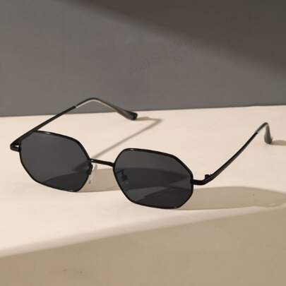 1/2 件金属框架几何方形和圆形 Y2K 夏季旅行装饰时尚眼镜，适合户外旅行