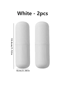 1/2pcs Collapsible Portable Travel Mouthwash Cup, Toothbrush & Toothpaste Storage Box, Compact Travel Camping Toothbrush Cup, Multifunctional Travel Facial Cleanser Set, Essential Travel Toiletries, Beach Holiday & School Trip Organizer, Home Bathroom Decor With 4 Colors Available