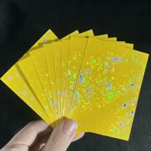 Vorinclex 60 piezas de fundas para cartas con diseño holográfico de estrellas - Diseño de foil con destellos láser, funda protectora de PP sin ácido de 66x91mm - Fundas con diseño de gema rota y escarcha para cartas coleccionables/fundas para cartas de intercambio de PTCG