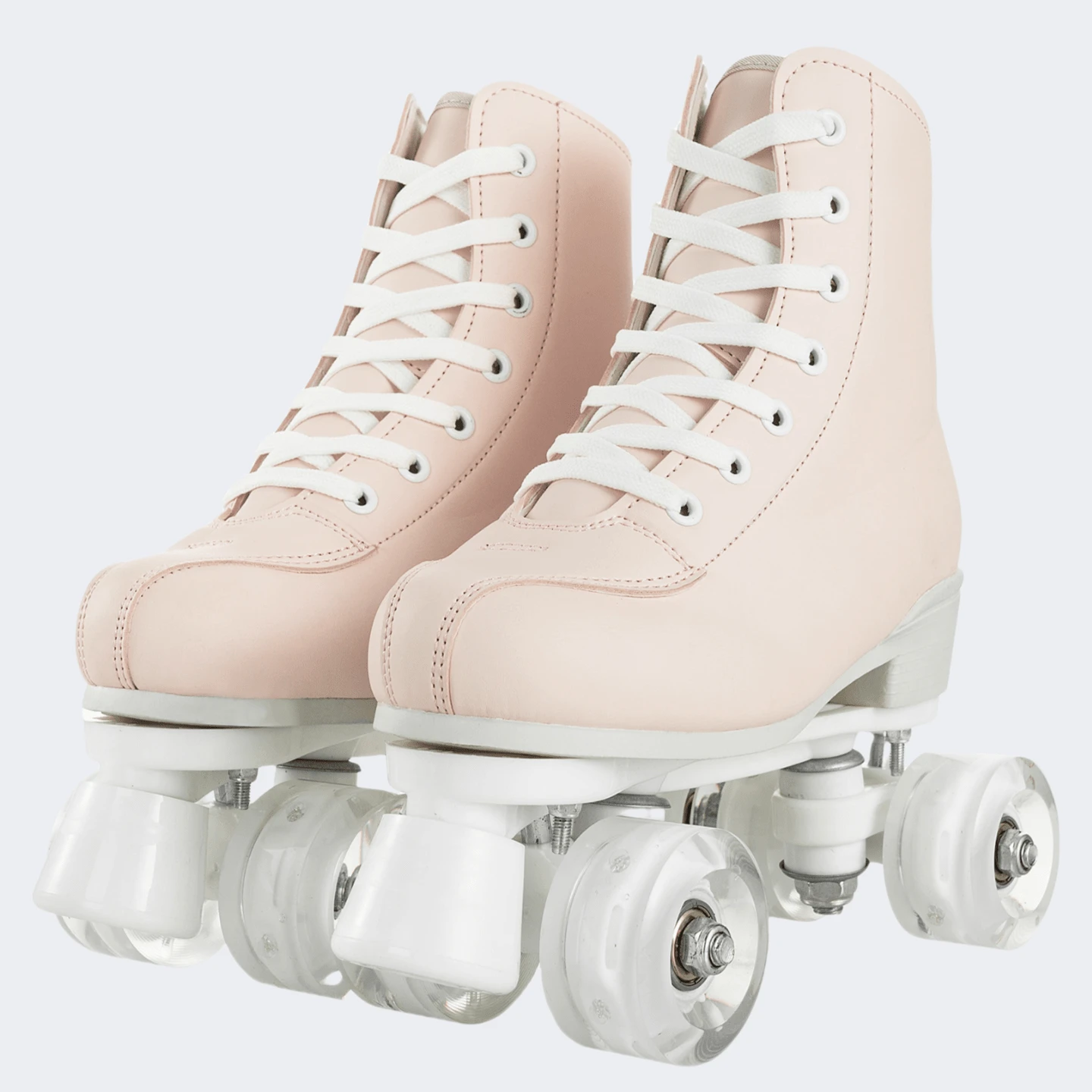 Gets Women's Roller Skates With Light-Up Wheels, Men's, Adult, Beginner Outdoor Quad Roller Skates, Classic Double Row Roller Skates - 肉粉紅色 - 查看 1