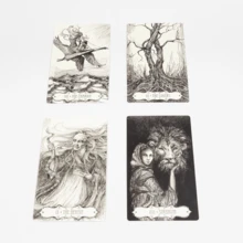 黑色系列算命塔罗牌，休闲娱乐聚会桌游，艺术纸质材料，卡牌游戏配对，算命游戏，配备指南和配件，适合初学者和爱好者，英语塔罗牌游戏，热门桌游，英文卡牌，优质纸板材料， - 多款 - 查看 10