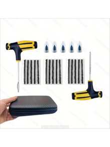 "37-Piece Universal Tire Repair Kit – Emergency Puncture Plug & Patch Tool Set For Cars, Motorcycles, SUVs – Includes Rubber Strips, Insertion Tools & Glue – Fast Flat Tire Fix For Tubeless Tires"