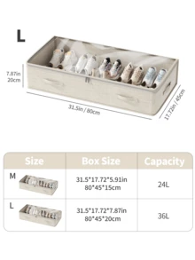 1PC White Transparent Bed Bottom Clothing Storage Bag, Foldable Portable Large Capacity Storage Bag, Blanket Storage Bag, Children's Toy Storage Bag, Shoe Storage Bag, Bedroom Bed Bottom Blanket Storage Bag, Effectively Utilizing Idle Space Under The Bed, Thick Fabric With Zipper Blanket Storage Container Bag, Suitable For Family And Dormitory Storage And Organizing Accessories - White - View 9