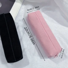 1pc Minimalist Solid Color Corduroy Pencil Case, Multiple Sizes Available, Multi-Purpose Stationery Pouch,For School Supplies,Back To School,Bag - Single Piece - View 2