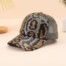 Everyday Comfortable Mesh Breathable Baseball Cap, Cool Casual Hat, Truck Driver's Hat, Leopard Print Versatile Sports Baseball Cap - 金色 - 查看 2