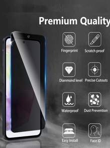 2Pcs Privacy Screen Protector For Compatible With Samsung Galaxy S25 Ultra A16 A26 A36 A06 A56/Compatible With IPhone 16 Pro Max/Redmi Note 13 14/Compatible With Xiaomi/Honor Anti-Spy Tempered Glass HD Clear, Bubble-Free 9H Anti-Scratch, Easy Install Anti Peeping Office & Travel Essential Explosion-Proof Mobile Screen Protector Film With 2pcs Carbon Fiber Back Soft Film