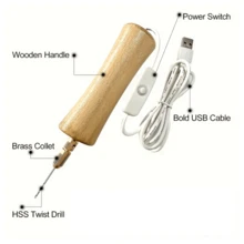 50 件电动树脂珠宝钻头套件，木质手钻树脂配件，多功能电动工具，用于钻孔、研磨、抛光、切割、雕刻、DIY 树脂工艺品，实用、方便、精确的珠宝制作工具 - 彩色 - 查看 4