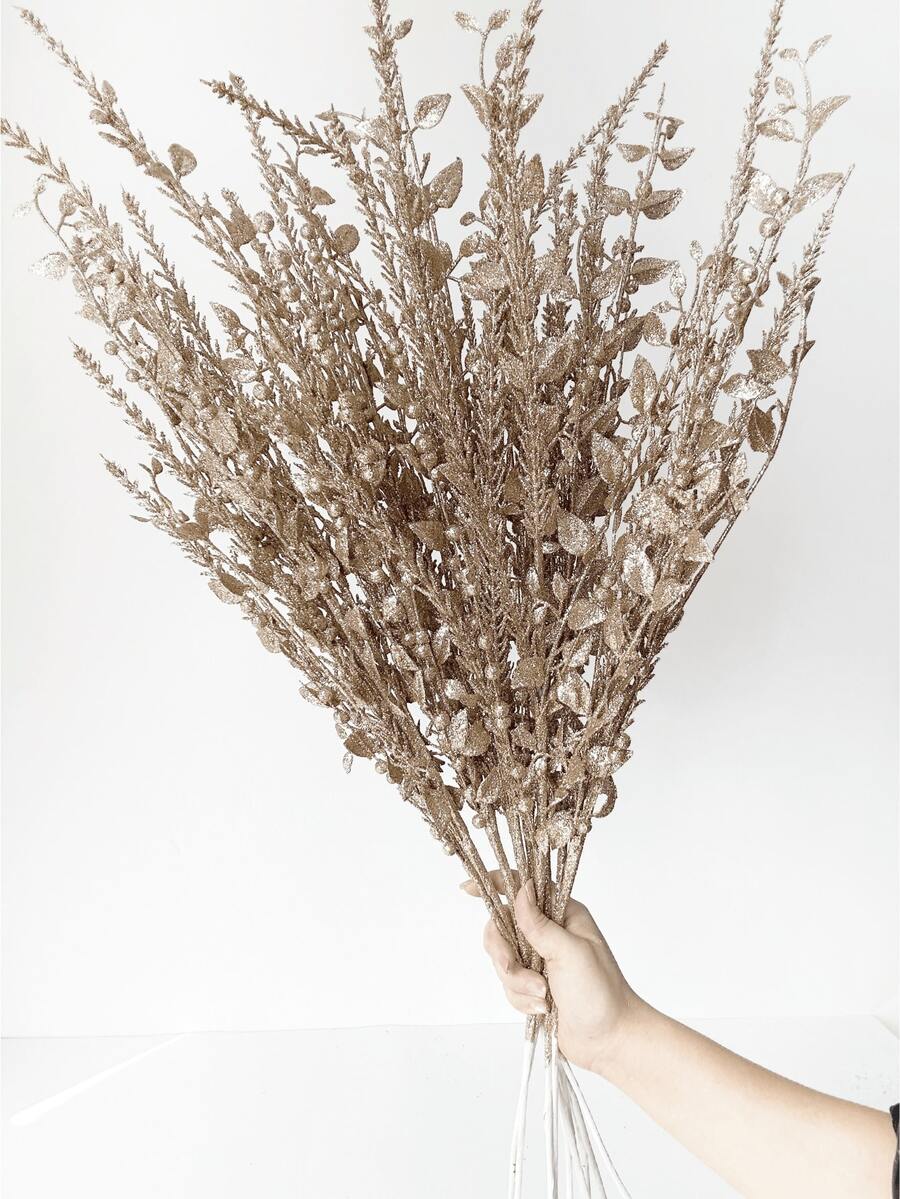 1/2/3 piezas Plantas artificiales con lentejuelas brillantes, Ramas de árbol falso de 78 cm con bayas, Decoraciones de árbol de Navidad, Adecuado para sala de estar, dormitorio, boda, fiesta, decoración del hogar, adornos de mesa. Suministros de Acción de Gracias y Navidad, Decoración del hogar, Decoración de mesa de comedor, Decoraciones navideñas para interiores y exteriores, Adornos navideños para la habitación.