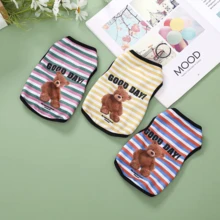 New Cartoon Bear Print Pet Vest Clothes, Dog Vest Clothes, Pet Clothes For Dogs, Spring/Summer