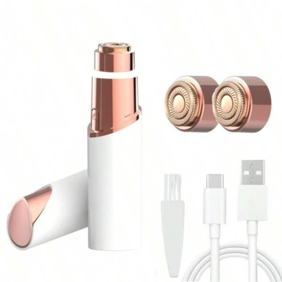 RAF 便携式电动面部脱毛器 - 女士唇部修剪器，USB充电，带LED灯。适用于面部、唇部和下巴。剃须体验顺滑。夏季送给妈妈和女友的理想礼物。电池容量：180mAh。情人节和圣诞节送给女性的绝佳礼物。