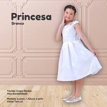 Children's Dress For Girls, Party, Wedding, Baptism, Graduation, Birthday, Princess Style With Pearls - 白色 - 查看 3
