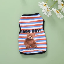 New Cartoon Bear Print Pet Vest Clothes, Dog Vest Clothes, Pet Clothes For Dogs, Spring/Summer