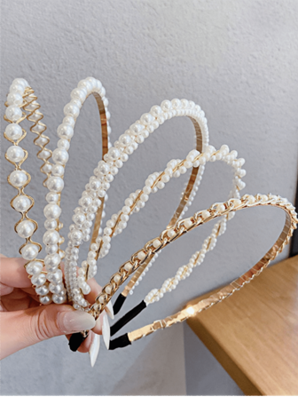 1/3/5 Stück koreanischer Stil Perlen Haarband, naturinspirierte vielseitige Haarschmuckstücke, minimalistischer eleganter Haarschmuck für Teenager Mädchen, geeignet für den täglichen Gebrauch, Partys und Selfies