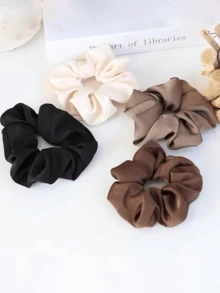 Bộ 4 chiếc dây buộc tóc đơn giản, màu trơn, phụ kiện đội đầu thường ngày. - Nhiều màu - Xem 10