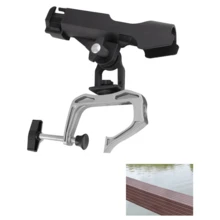 1pc 360 Degree Adjustable Fishing Rod Holder Clamp Style, Foldable Fishing Rod Stand - Black - View 9
