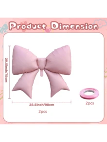 Giant Pink Bow Foil Balloon, Party Birthday BabyShower Bridal Engagement Wedding Decorations Party Supplies - Multicolor - View 12