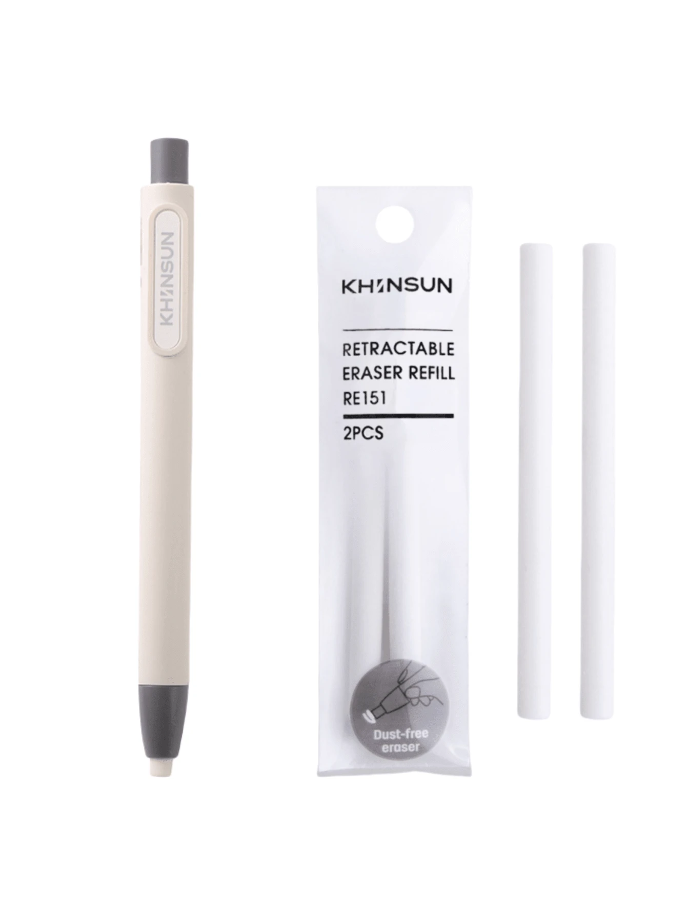 1/2/4 件自动铅笔橡皮擦，带可替换芯，素描、绘画、学校、书写文具，日式设计 - Grey set - 查看 1