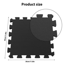 30*30cm,6-60 Puzzlematte Bodenschutzmatte Schutzmatten Sportmatte Gymnastikmatte Puzzlematte Unterlegmatten Sportgeräte Fitnessmatten Turnmatte Trainingsmatte für Fitnessraum &Fitnessgerät - Schwarz - Übersicht 2