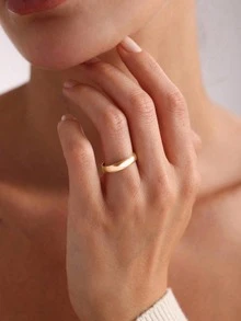 1pc Solid Platinum Couple Ring With Full Starry Sky Design, Made Of S925 Sterling Silver, Exquisite Jewelry Gift In European & American Style - Gold - View 5