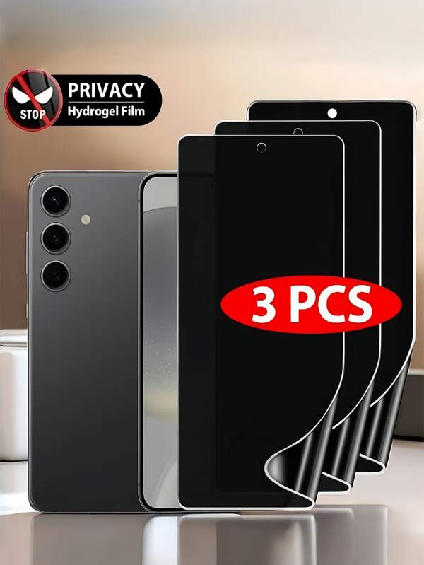 3Pcs Anti Spy Privacy Soft Hydrogel Film No Bubbles, Easy To Stick, No Fingerprint Unlock, Scratch Resistant, Durable, Good Quality Compatible With IPhone/Compatible With Samsung Galaxy/Compatible With XiaoMi/Redmi/Honor /Magic 6 5 Lite/And More Models Screen Protector Soft Film(Not Tempered Glass)Side Privacy Protection, Smooth And Smooth Touch, Scratch Resistant, Dust-Free, Waterproof, Fingerprint Resistant, And Scratch Resistant