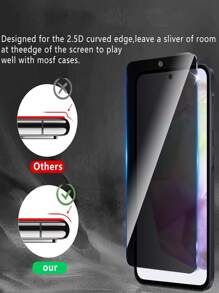 2Pcs Privacy Screen Protector For Compatible With Samsung Galaxy S25 Ultra A16 A26 A36 A06 A56/Compatible With IPhone 16 Pro Max/Redmi Note 13 14/Compatible With Xiaomi/Honor Anti-Spy Tempered Glass HD Clear, Bubble-Free 9H Anti-Scratch, Easy Install Anti Peeping Office & Travel Essential Explosion-Proof Mobile Screen Protector Film With 2pcs Carbon Fiber Back Soft Film