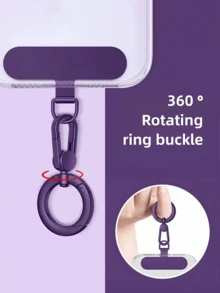 360°旋转不锈钢手机挂绳配件，可拆卸金属环扣钥匙扣，适用于智能手机壳，超薄喷漆夹式手机支架，是送给母亲、家人、朋友的理想生日礼物 - 彩色 - 查看 5