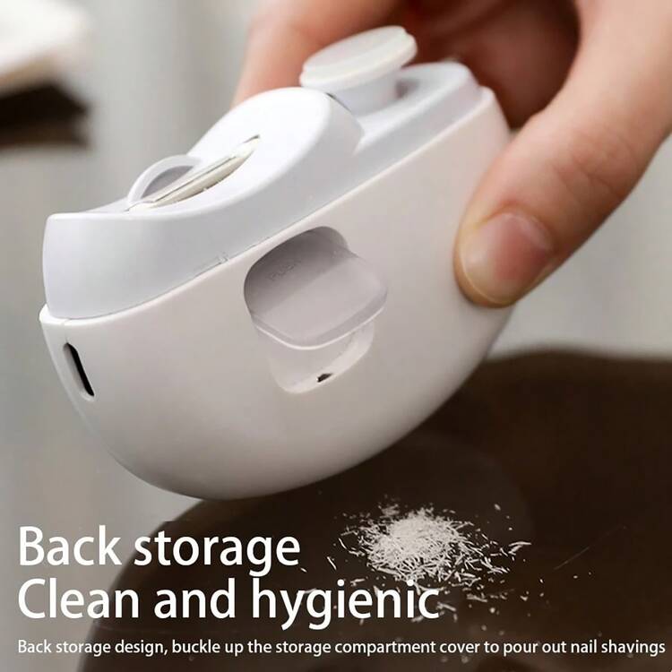 2-en-1 Coupe-ongles et polisseur électrique rechargeable - Chargement USB, coupe-ongles électrique intelligent avec anti-pincement, polissage, éclairage et fonctions de meulage, convient à tous les membres de la famille, un cadeau idéal pour Thanksgiving et Noël - Multicolore - Voir 5