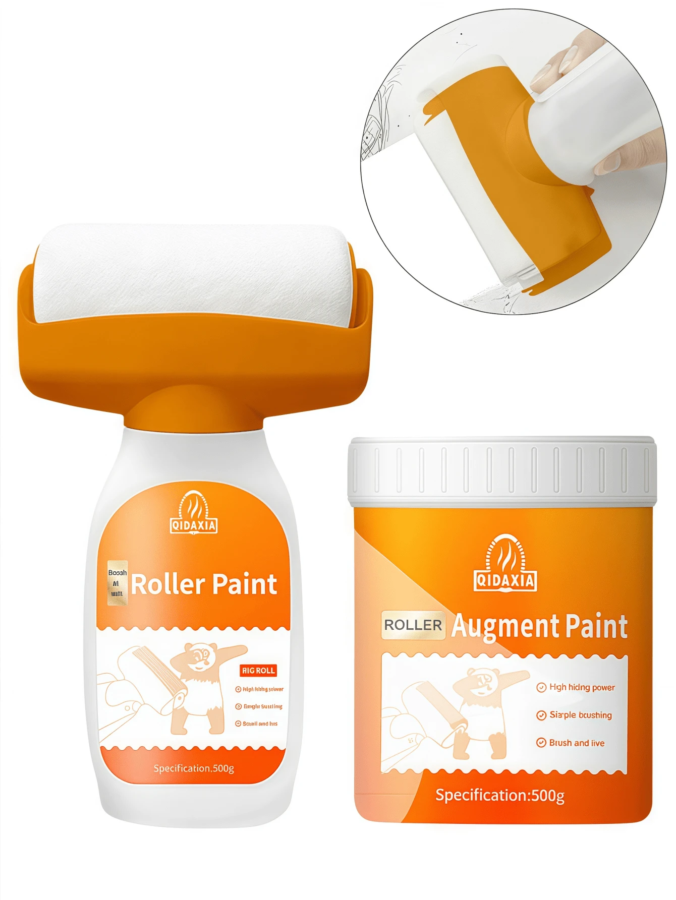 500ml Wall Repair Paint, Odorless Water-Based Latex Paint, Roller Touch ...