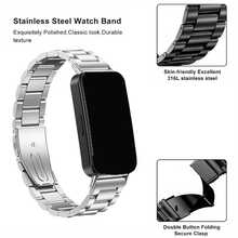 1条全新不锈钢表带，兼容华为手环10/9/8，男女通用，智能手表钢制快拆替换表带，华为手环8/9/10配件 - With Hua wei band 10/9/8 - 查看 5