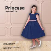 Children's Dress For Girls, Party, Wedding, Baptism, Graduation, Birthday, Princess Style With Pearls - 藏蓝色 - 查看 3